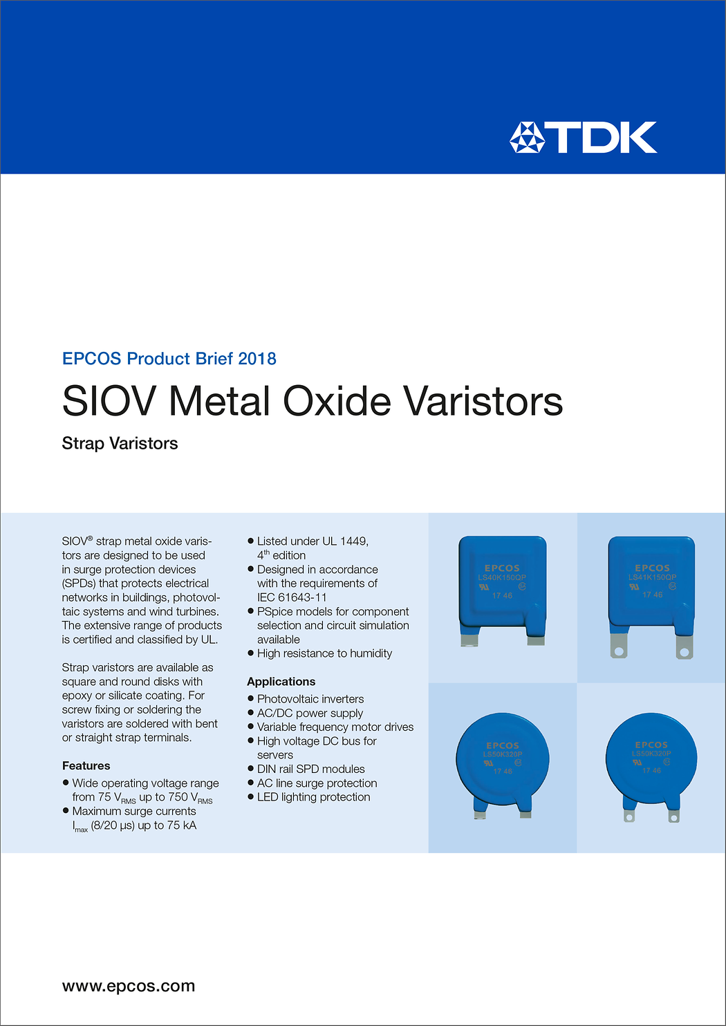 Strap varistors | TDK Electronics - TDK Europe