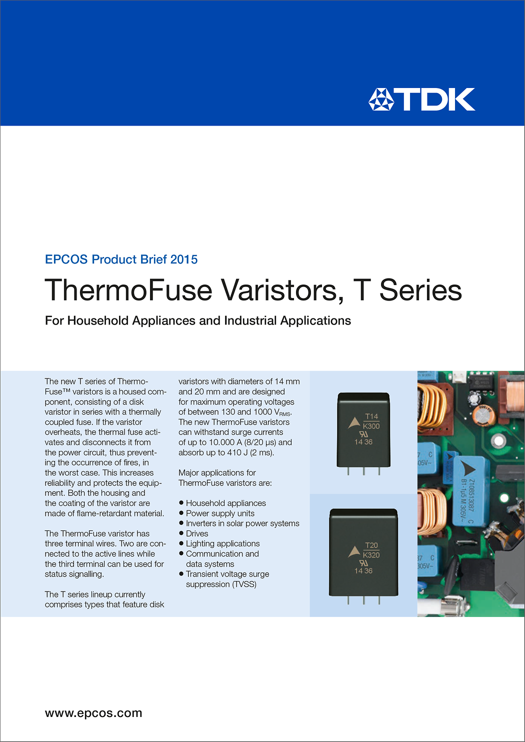 ThermoFuse varistors TDK Electronics TDK Europe
