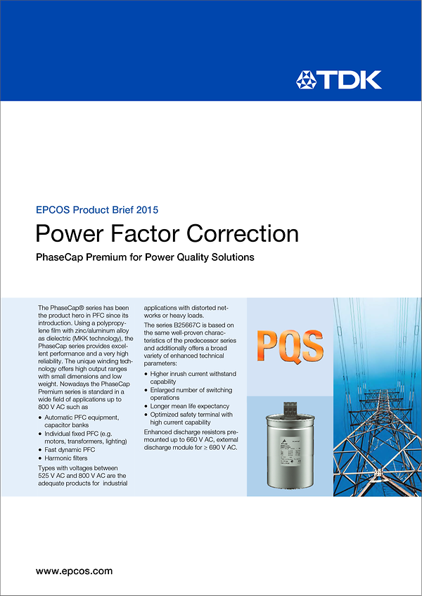 Product brief: PhaseCap Premium for PQS | TDK Electronics - TDK Europe