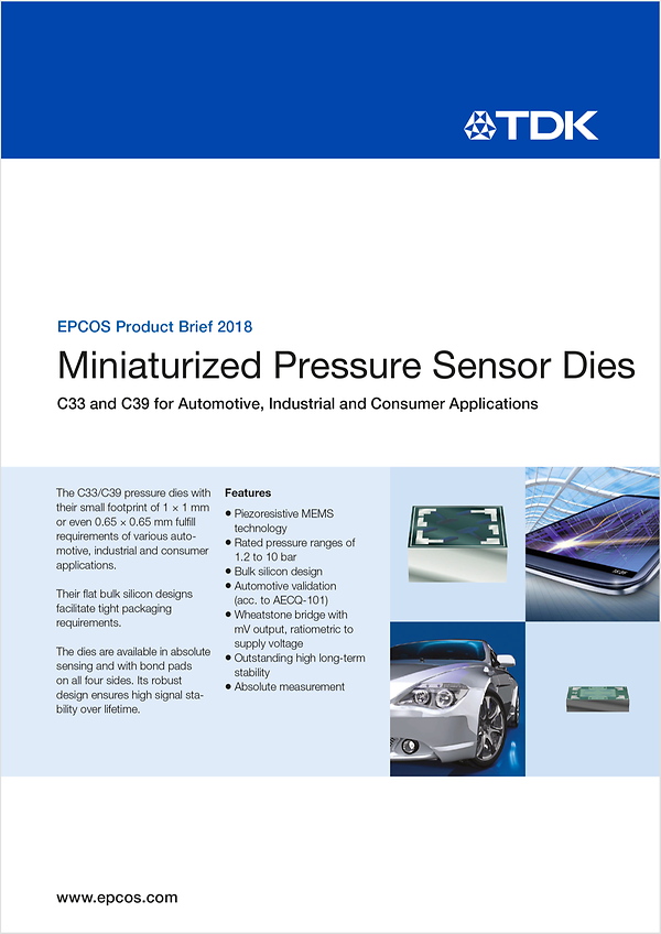 Product catalog Pressure Sensor Elements TDK Electronics TDK Europe